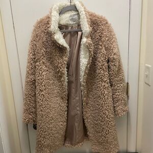Women's Tan Sherpa Coat